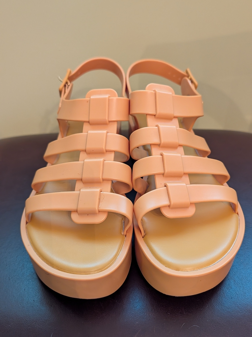 Melissa Women’s Mustard Jelly Platform Sandals - Picture 2 of 5